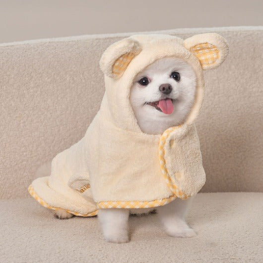 韓國新品上架【梨花娘總代理】🐾BAILEY 🐶秋冬新品 貓犬寵物耳朵造型專用吸水力強寵物浴巾(3色)