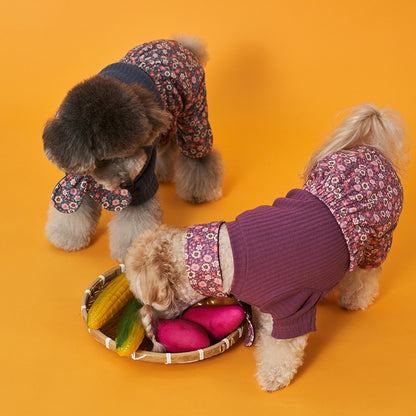 韓國新品上架【梨花娘總代理】🐾BAILEY 🐶復古花朵圖保暖舒適圍脖針織寵物毛衣(2色)