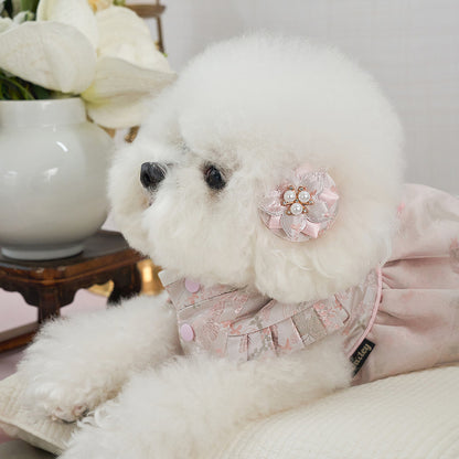 韓國新品上架【梨花娘總代理】🐾BAILEY 🐶甜美韓服公主花漾珍珠寵物髮夾(2色)