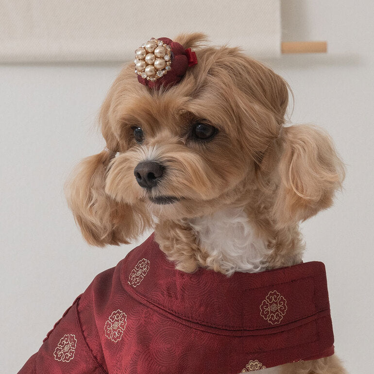 韓國新品上架【梨花娘總代理】🐾BAILEY 🐶韓系華麗宮庭風珍珠流蘇寵物髮夾(9色)