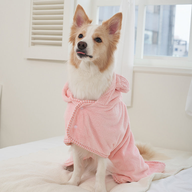 韓國新品上架【梨花娘總代理】🐾BAILEY 🐶秋冬新品 貓犬寵物耳朵造型專用吸水力強寵物浴巾(3色)