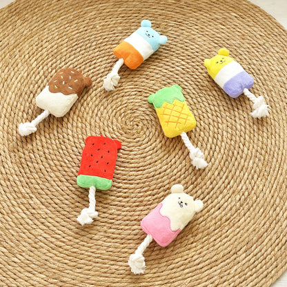新品上架【梨花娘總代理】🐾日本品牌Solgra  🍧萌萌熊絨毛冰棒發聲玩具🐶（6款）
