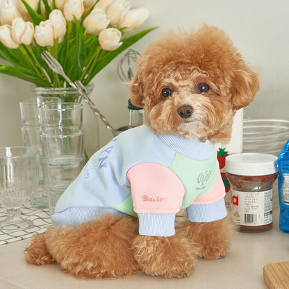 韓國新品上架【梨花娘總代理】🐾BAILEY 🐶秋冬新品 韓系繽紛馬卡龍拼接網球保暖親膚連身衣