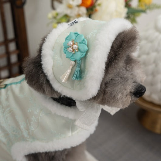 【梨花娘總代理】🐾BAILEY 🐶韓國雪花保暖鋪棉寵物宮廷刺繡棉背心(可另購耳罩(3色))