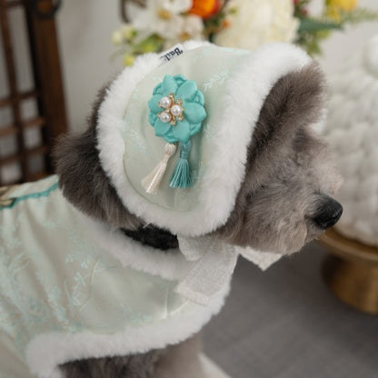 【梨花娘總代理】🐾BAILEY 🐶韓國雪花保暖鋪棉寵物宮廷刺繡棉背心(可另購耳罩(3色))