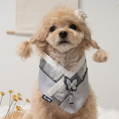 韓國新品上架【梨花娘總代理】🐾BAILEY 🐶秋冬新品 韓國皇室蝴蝶流蘇精緻韓服領巾(4色)