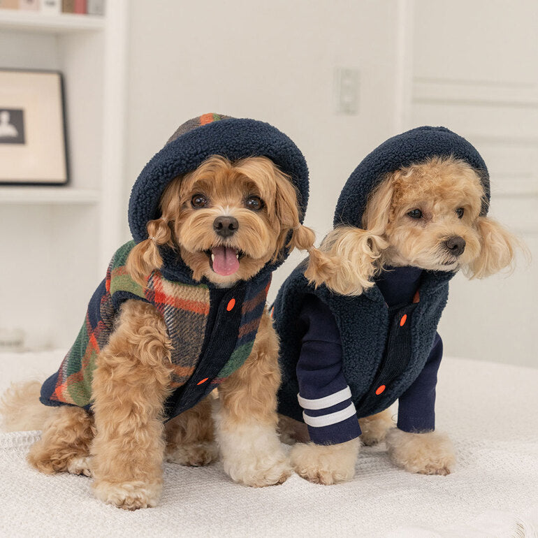 韓國新品上架【梨花娘總代理】🐾BAILEY 🐶秋冬新品 雙面穿搭刺繡logo連帽寵物保暖外套
