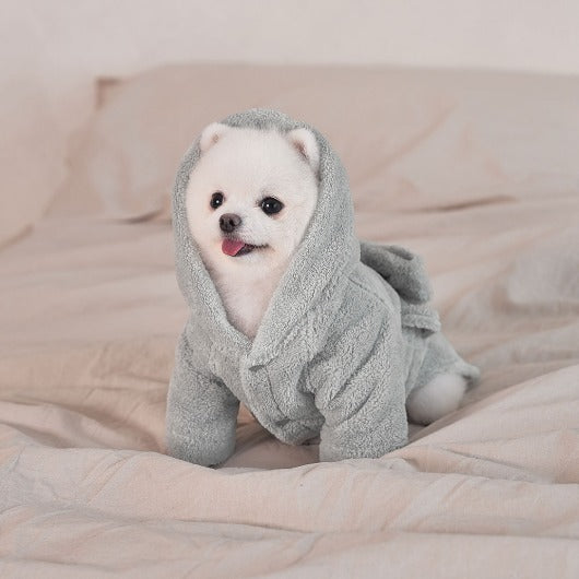 韓國新品上架【梨花娘總代理】🐾BAILEY 🐶秋冬新品 貓犬寵物專用吸水力強前釦連帽浴袍(2色)