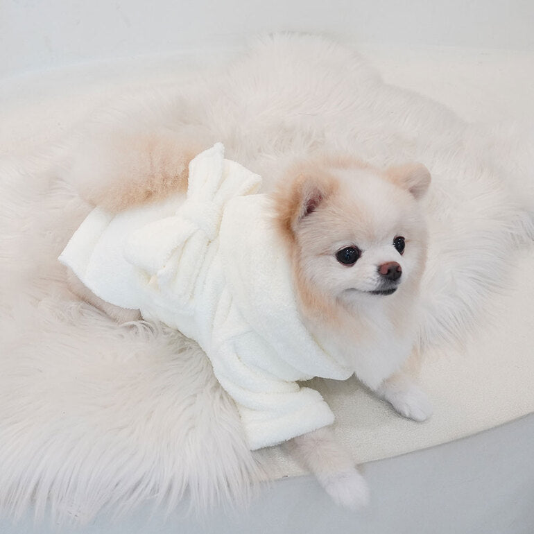 韓國新品上架【梨花娘總代理】🐾BAILEY 🐶秋冬新品 貓犬寵物專用吸水力強前釦連帽浴袍(2色)