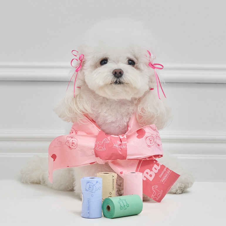 韓國新品上架【梨花娘總代理】🐾BAILEY 🐶小泰迪熱氣球圖案．環保防漏拾便袋 (四款)