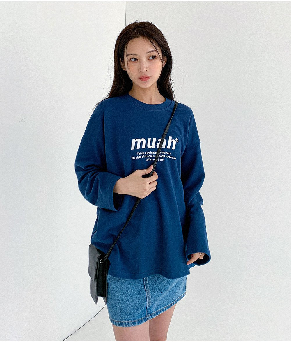 韓國暢銷品牌MUAHMUAH 經典款薄長袖中棉質T恤 (4色)