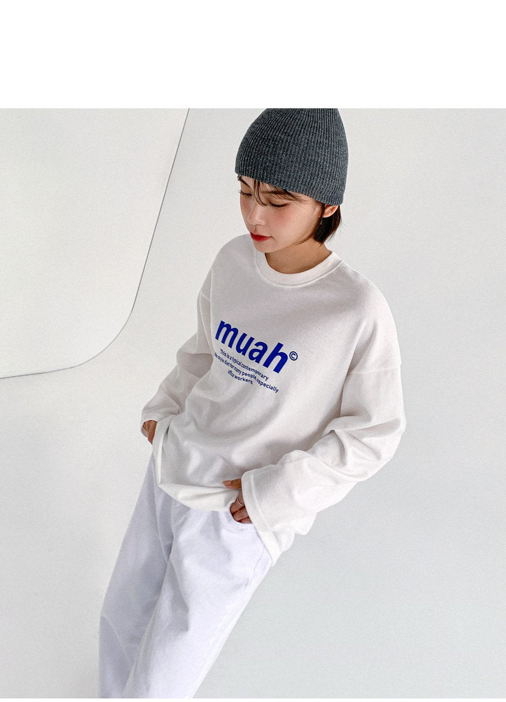 韓國暢銷品牌MUAHMUAH 經典款薄長袖中棉質T恤 (4色)