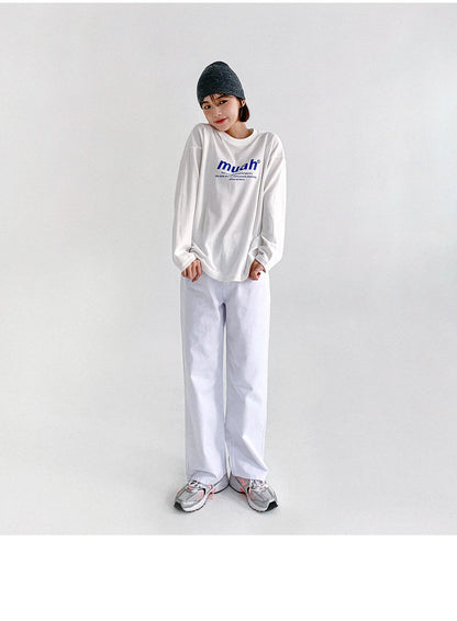 韓國暢銷品牌MUAHMUAH 經典款薄長袖中棉質T恤 (4色)