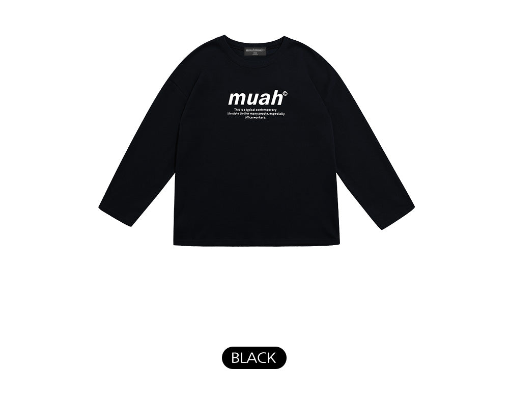 韓國暢銷品牌MUAHMUAH 經典款薄長袖中棉質T恤 (4色)