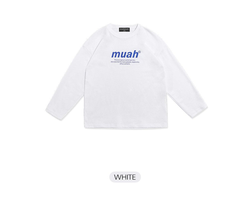 韓國暢銷品牌MUAHMUAH 經典款薄長袖中棉質T恤 (4色)