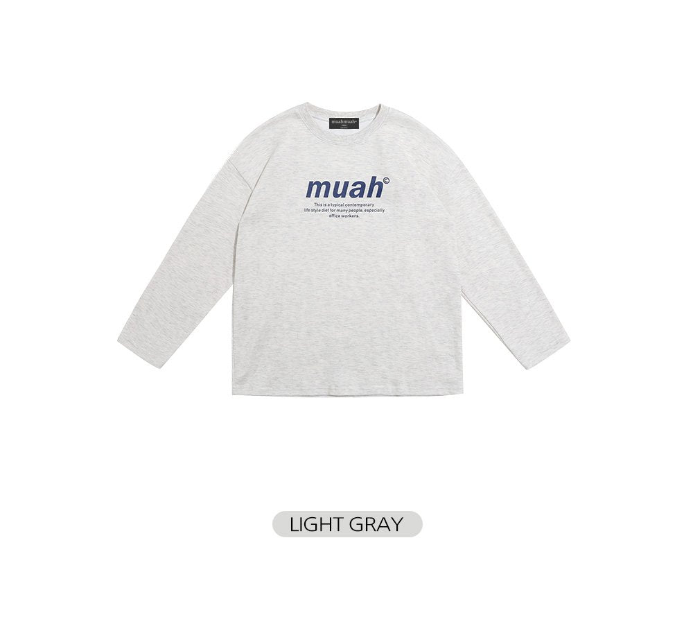 韓國暢銷品牌MUAHMUAH 經典款薄長袖中棉質T恤 (4色)