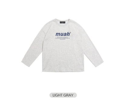 韓國暢銷品牌MUAHMUAH 經典款薄長袖中棉質T恤 (4色)