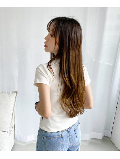 💕韓國暢銷品牌MUAHMUAH 修身短版舒適短袖T恤 (3色)