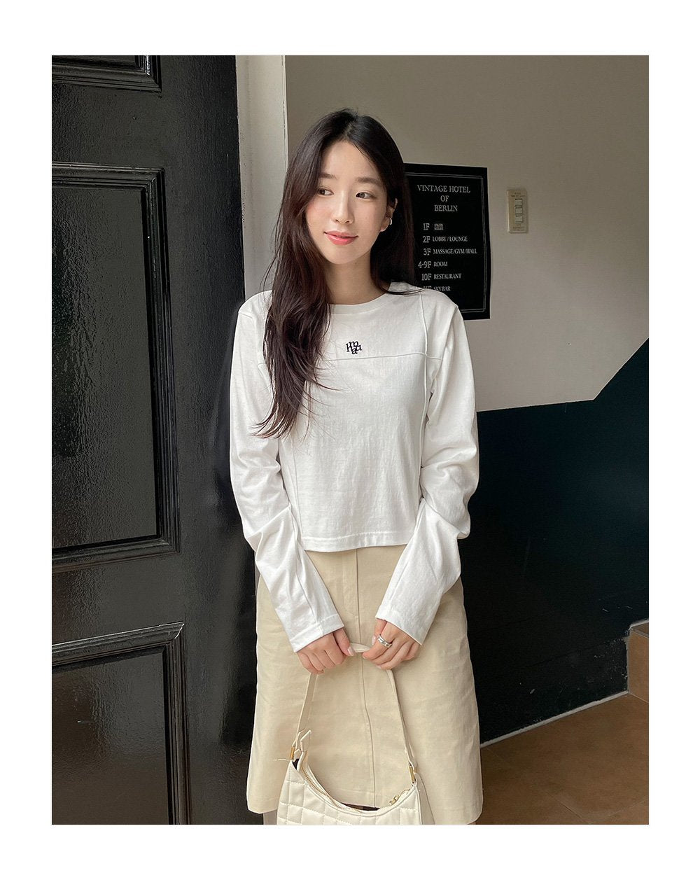 💕韓國暢銷品牌MUAHMUAH 精緻logo立體線條設計薄長袖T恤(3色)