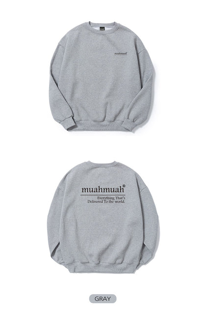 🩷韓國暢銷品牌MUAHMUAH 背後字母品牌英文棉質休閒長袖衫(2色)