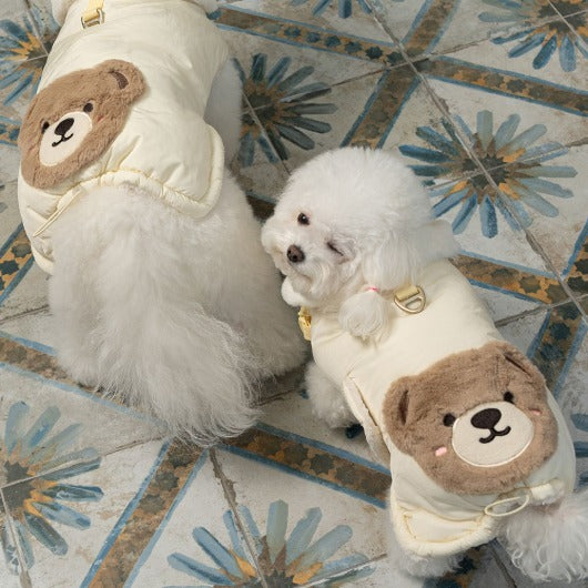 🔥新品上架【梨花娘總代理】🐈‍⬛BAILEY 泰迪熊口袋圖案防風鋪棉寵物服飾(4色) 寶貝禮物
