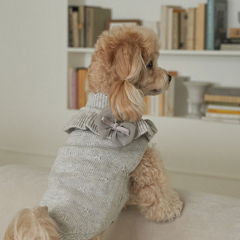 韓國新品上架【梨花娘總代理】🐾BAILEY 🐶秋冬新品 柔軟蝴蝶荷葉邊高領針織寵物服飾(3色)
