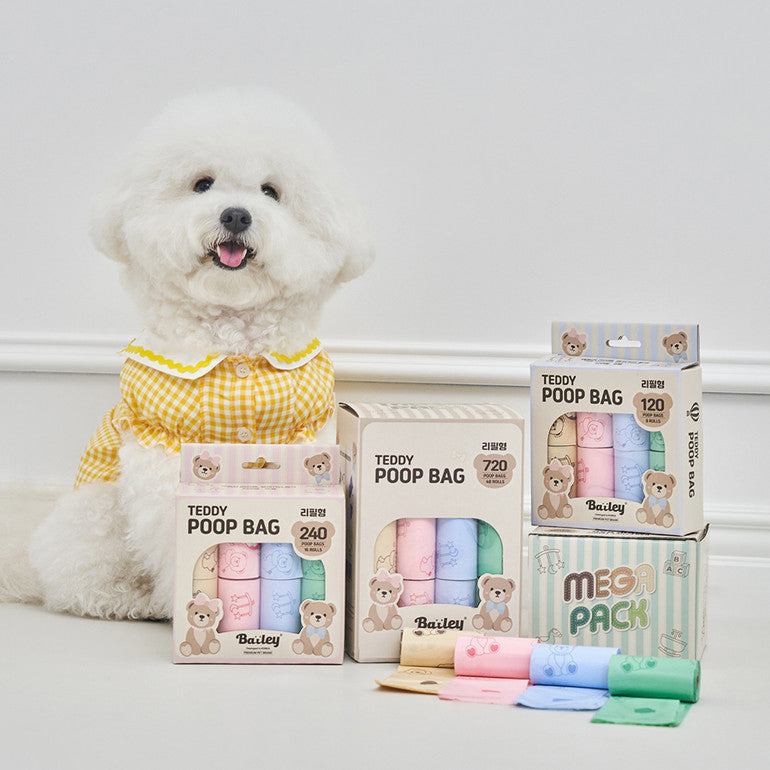 韓國新品上架【梨花娘總代理】🐾BAILEY 🐶小泰迪熱氣球圖案．環保防漏拾便袋 (四款)