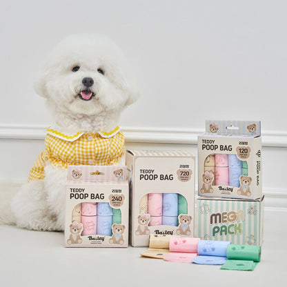 韓國新品上架【梨花娘總代理】🐾BAILEY 🐶小泰迪熱氣球圖案．環保防漏拾便袋 (四款)