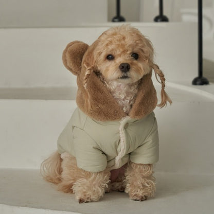 新品上架【梨花娘總代理】🐾BAILEY 🐶秋冬新品 小熊連帽毛球防潑水鋪棉寵物外套(2色) 寵愛禮物