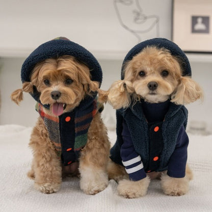 韓國新品上架【梨花娘總代理】🐾BAILEY 🐶秋冬新品 雙面穿搭刺繡logo連帽寵物保暖外套