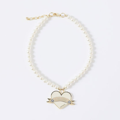 新品上架【梨花娘】💖韓國品牌 PETTISTA｜In My Heart  Swarovski 訂製珍珠寵物水晶項鍊(5色)含專屬客製刻字服務