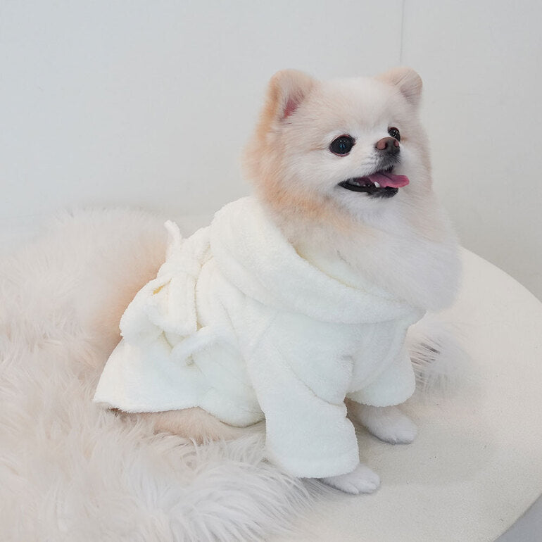 韓國新品上架【梨花娘總代理】🐾BAILEY 🐶秋冬新品 貓犬寵物專用吸水力強前釦連帽浴袍(2色)