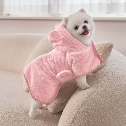 韓國新品上架【梨花娘總代理】🐾BAILEY 🐶秋冬新品 貓犬寵物耳朵造型專用吸水力強寵物浴巾(3色)