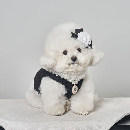 韓國新品上架【梨花娘總代理】🐾BAILEY 🐶秋冬新品 山茶花刺繡方形領口粗花編織保暖針織寵物服飾(2色)
