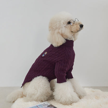 韓國新品上架【梨花娘總代理】🐾BAILEY 🐶秋冬新品 小熊刺繡保暖舒適針織寵物毛衣(5色)