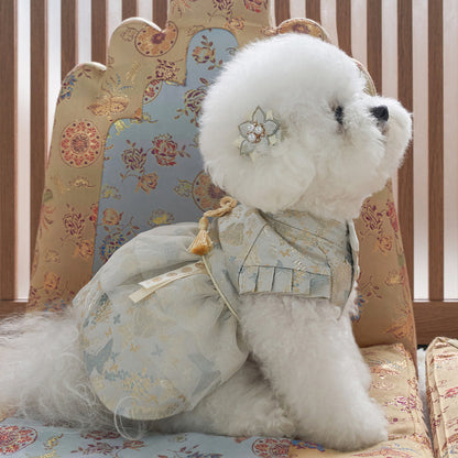 韓國新品上架【梨花娘總代理】🐾BAILEY 🐶甜美韓服公主花漾珍珠寵物髮夾(2色)