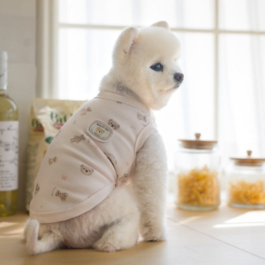 韓國新品上架【梨花娘總代理】🐾BAILEY 🐶新品 萌系滿版小熊棉質舒適涼感防蟲無袖寵物衣(3色)