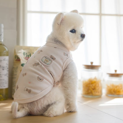 韓國新品上架【梨花娘總代理】🐾BAILEY 🐶新品 萌系滿版小熊棉質舒適涼感防蟲無袖寵物衣(3色)