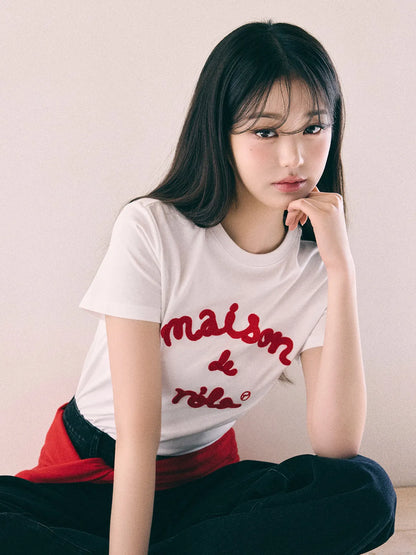 💖韓國暢銷品牌ROLAROLA🆕新品上架 張員瑛同款立體刺繡英文短袖T恤(6色)