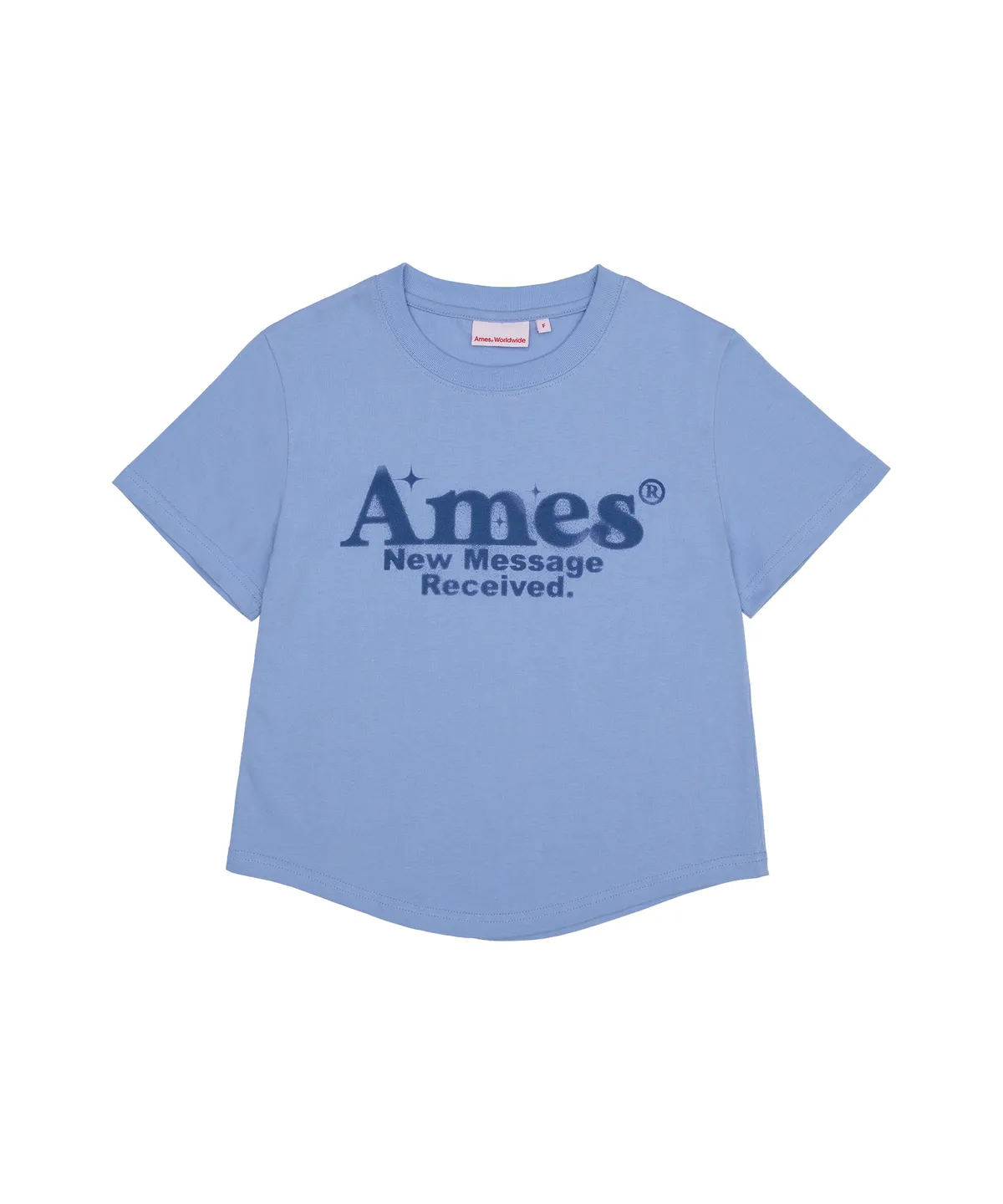 💖韓國暢銷品牌AMES-WORLDWIDE🆕新品上架 美式復古修身圓弧下擺短版 T-shirt(5色)