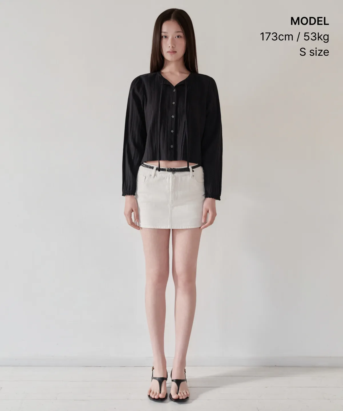 🆕新品上架【梨花娘】韓國Musinsa 💕韓韶禧同款💖復古垂直紋理棉質細褶襯衫(3色)