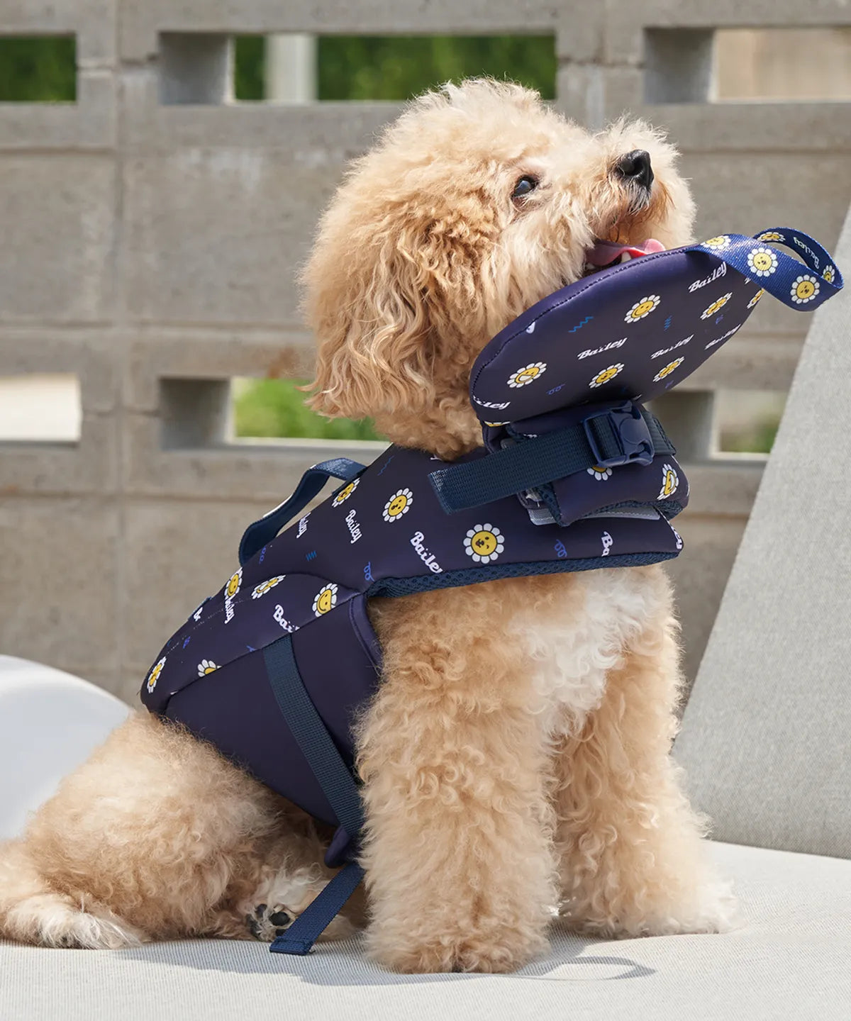 韓國新品上架【梨花娘總代理】🐾BAILEY PET🐶夏日高浮力清涼透氣笑臉花朵寵物救生漂浮泳衣(4色)