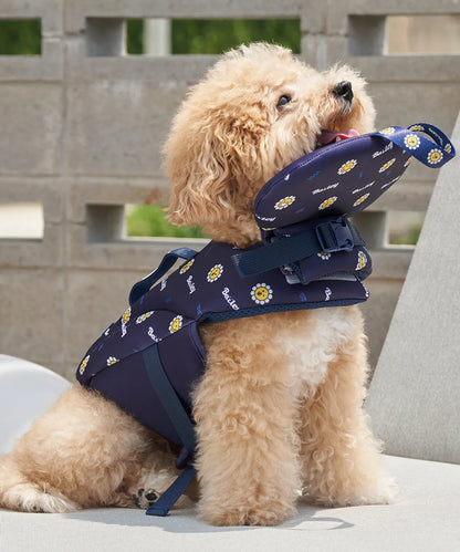 韓國新品上架【梨花娘總代理】🐾BAILEY PET🐶夏日高浮力清涼透氣笑臉花朵寵物救生漂浮泳衣(4色)