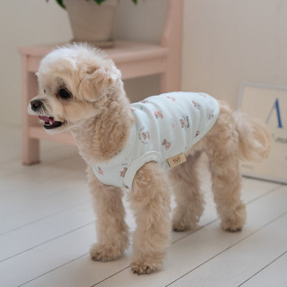 韓國新品上架【梨花娘總代理】🐾BAILEY 🐶新品 萌系滿版小熊棉質舒適涼感防蟲無袖寵物衣(3色)