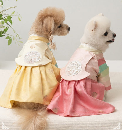 韓國新品上架【梨花娘總代理】🐾BAILEY 🐶秋冬新品 皇室公主刺繡百褶裙寵物韓服(2色)