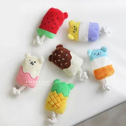 新品上架【梨花娘總代理】🐾日本品牌Solgra  🍧萌萌熊絨毛冰棒發聲玩具🐶（6款）