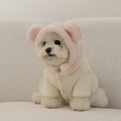 新品上架【梨花娘總代理】🐾BAILEY 🐶秋冬新品 小熊連帽毛球防潑水鋪棉寵物外套(2色) 寵愛禮物