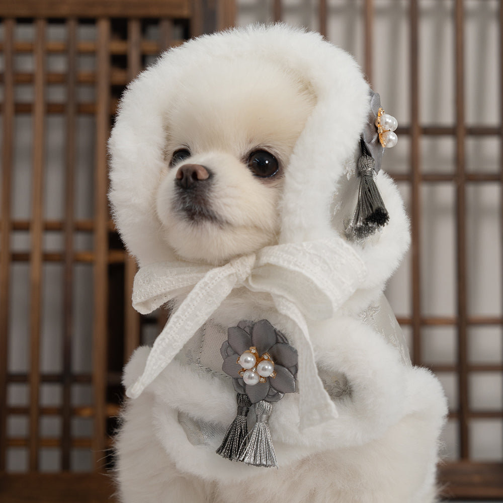 【梨花娘總代理】🐾BAILEY 🐶韓國雪花保暖鋪棉寵物宮廷刺繡棉背心(可另購耳罩(3色))