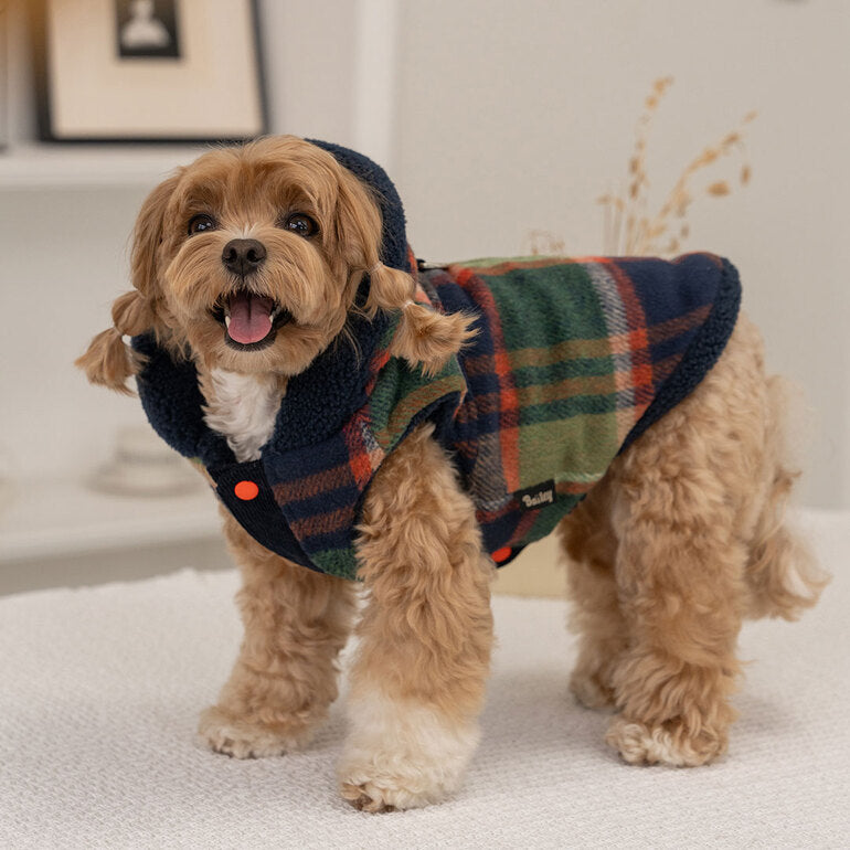 韓國新品上架【梨花娘總代理】🐾BAILEY 🐶秋冬新品 雙面穿搭刺繡logo連帽寵物保暖外套