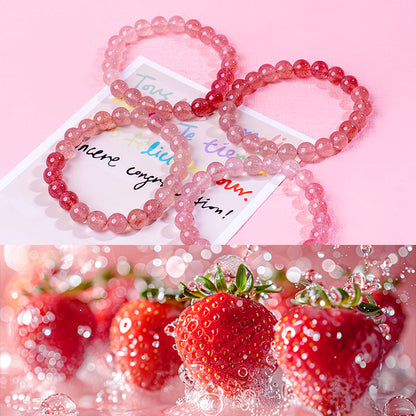 🆕新品上架【梨花瑪雅】💕新款滿滿粉紅能量漸層紅草莓晶串珠手鍊
